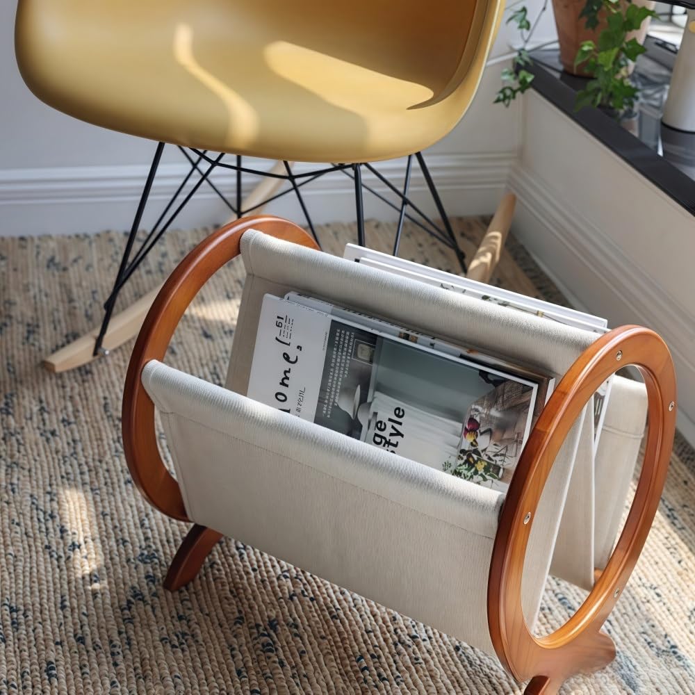Stojak na czasopisma w stylu vintage, drewniany organizer na dokumenty do salonu lub gabinetu, uchwyt na książki i papier do dekoracji biura domowego