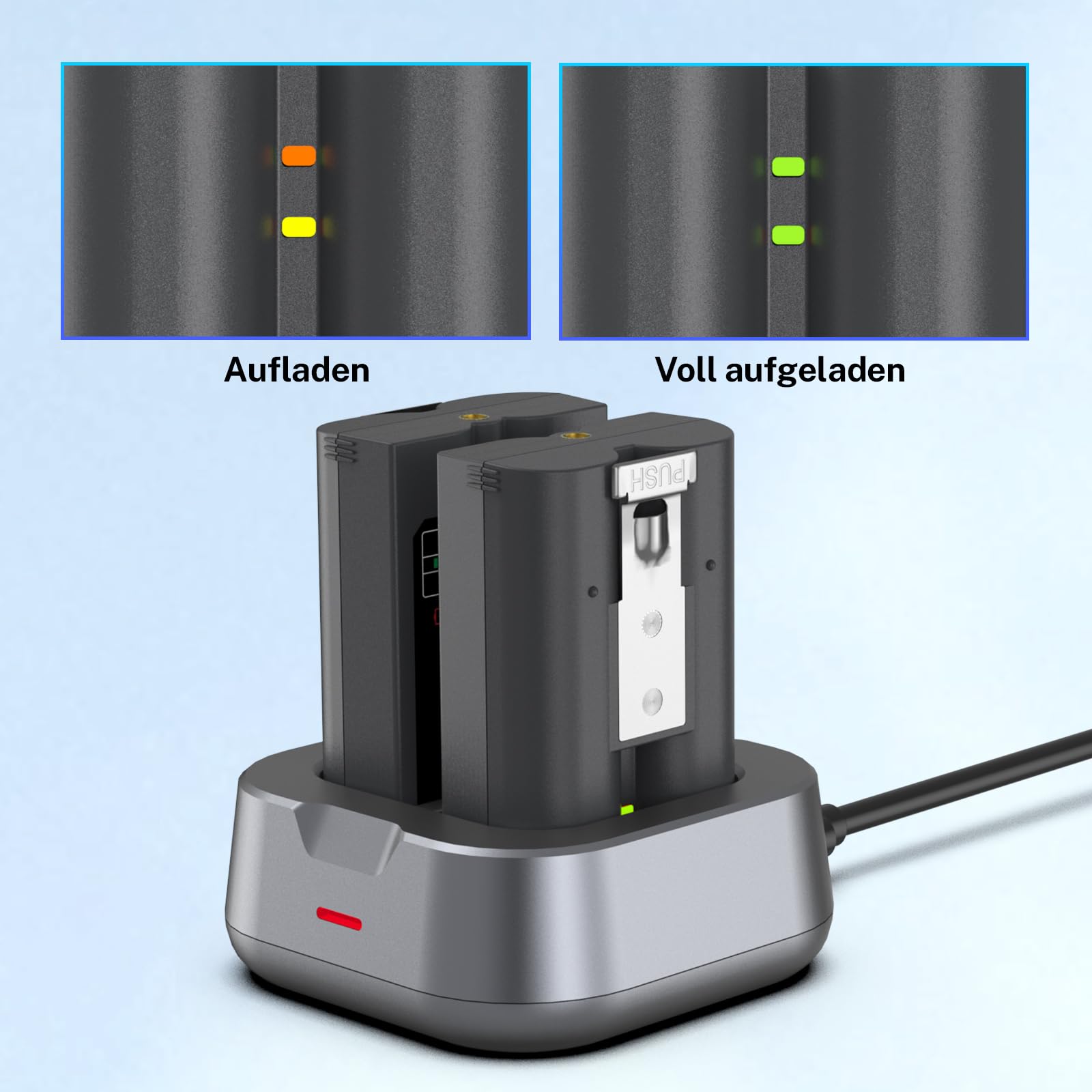 2 baterie 7200 mAh, zamiennik akumulatora pierścieniowego ze stacją ładującą, akumulator do kamery o dużej pojemności, kompatybilny z Ring-Doorbell 2/3/4/3plus, Stick Up Cam (2/3 generacji), Spotlight