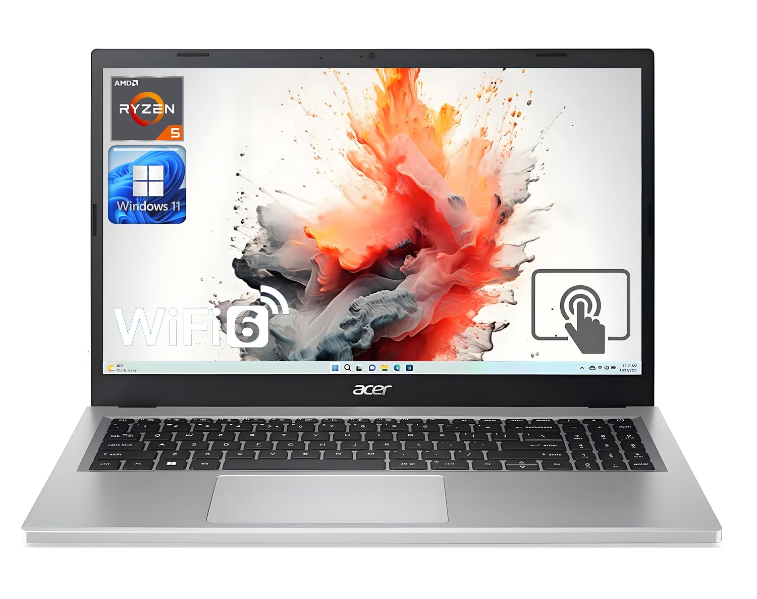 acer Aspire A315 15.6" Full HD IPS Display Touch Business Laptop AMD Ryzen 5 (Up to 4.3 GHz), 16GB RAM, 1TB SSD, WiFi, HDMI, Bluetooth, USB-C, Windows 11 Home (Renewed)