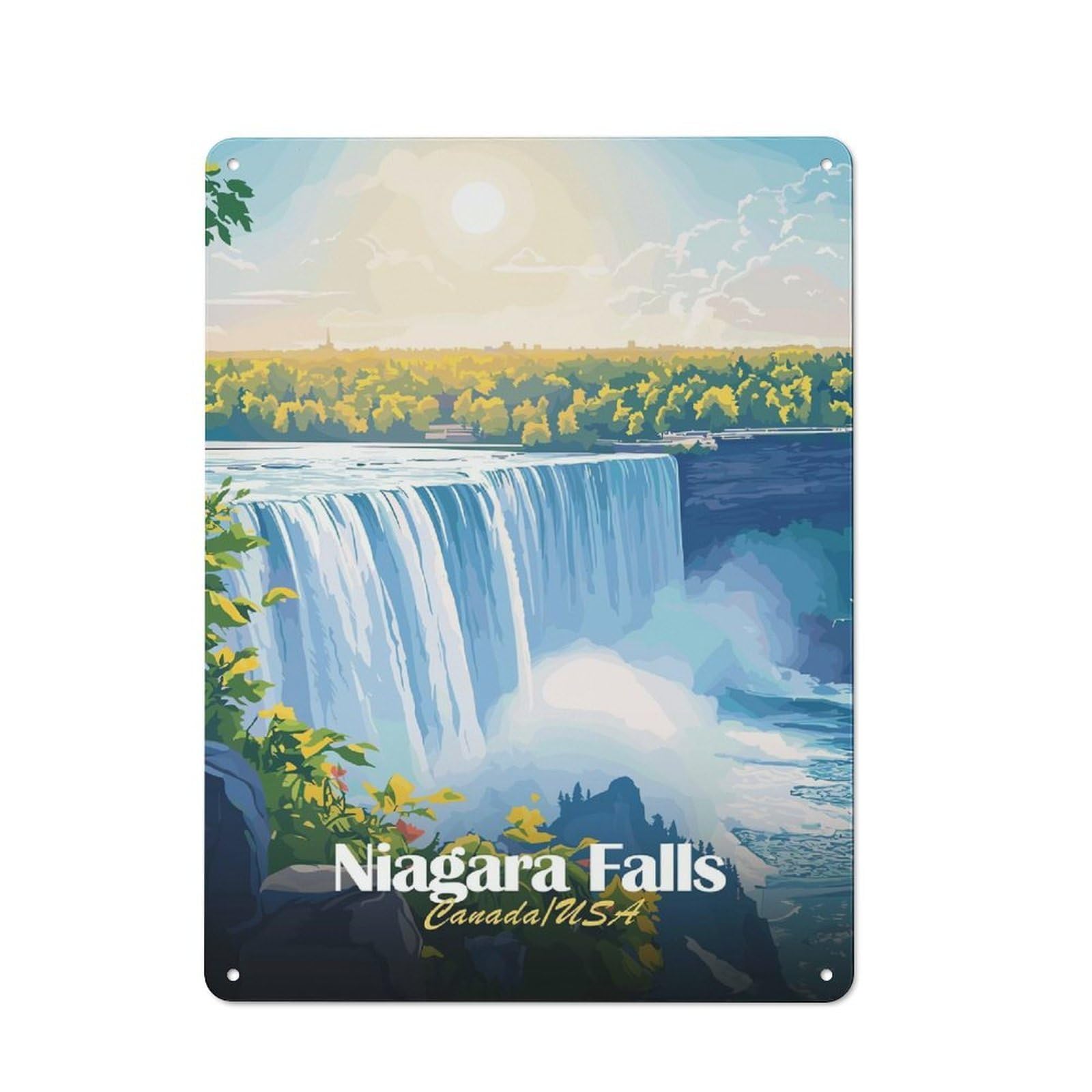 Niagara Falls Tin Sign 40x30cm, Modern Vintage Creative Space Decor for Hobby Room, Office, Lounge Or Living Room