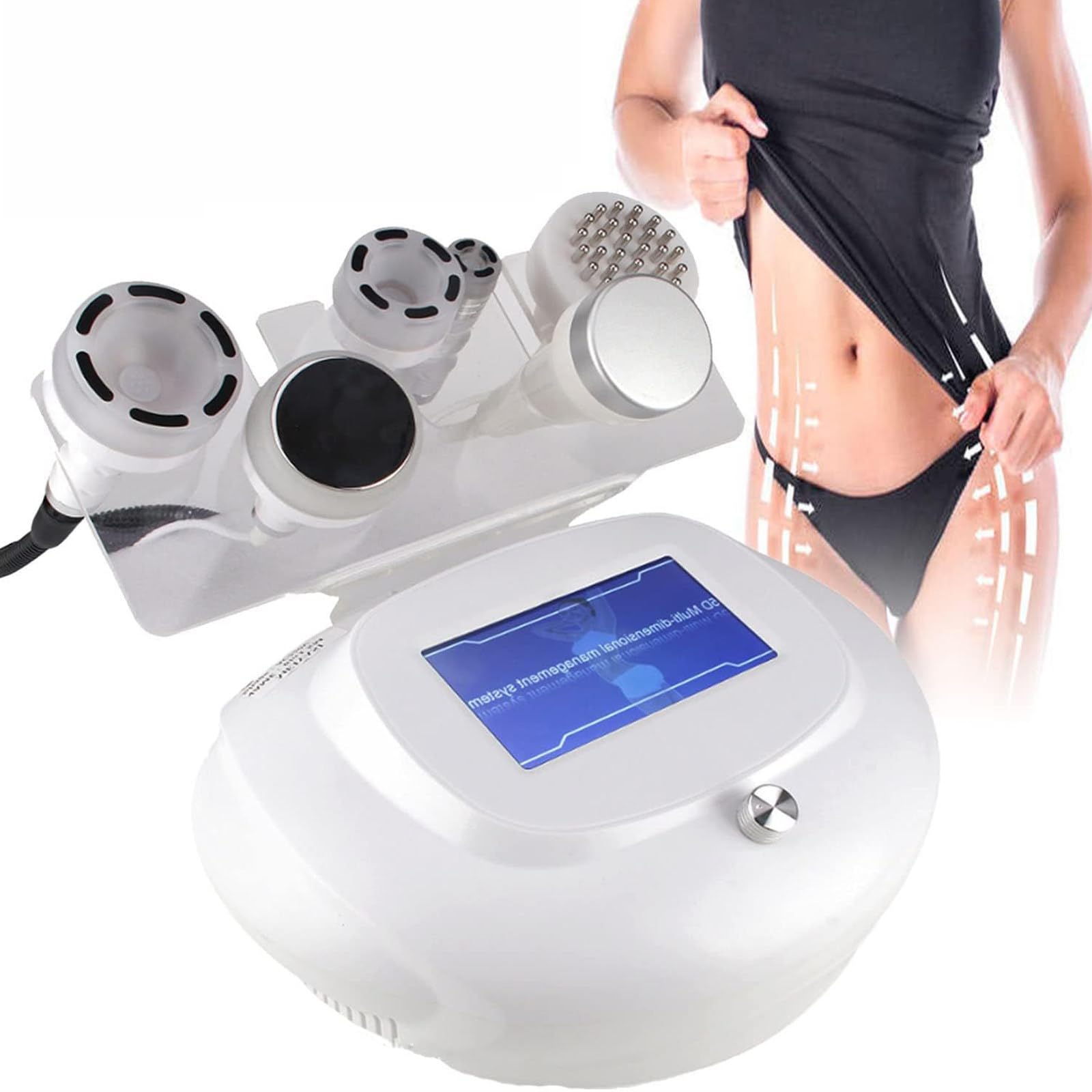 JIADUOFU 80k cavitation slimming machine, 6-in-1 body sculpting anti-cellulite lifting beauty device, body shaping slimming machine with 6 massage head, for skin care facial lifting fat burning