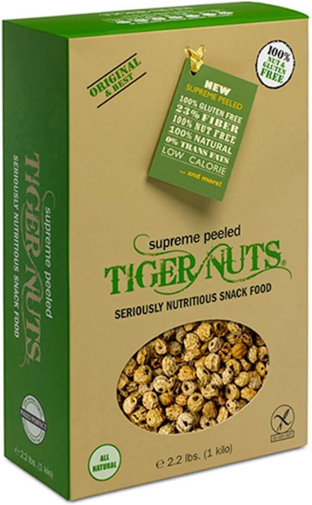 TIGER NUTS - SUPREME PEELED(2.2 lbs) |Nut-Free, Gluten Free, High Fiber, Gluten, Vegan, Non-GMO, Paleo Perfect