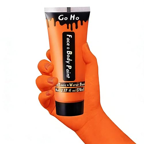 Miniatura 2 de Go Ho Pintura corporal naranja lavable (2.37 oz/pieza), pintura corporal naranja crema a base de agua para Starfire SFX Cosplay disfraces