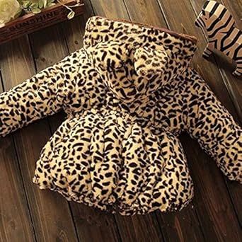 leopard print childrens coat