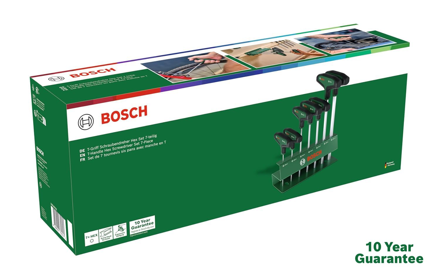 Bosch Set di cacciaviti esagonali con impugnatura a T, 7 pezzi (accessorio per utensili manuali)