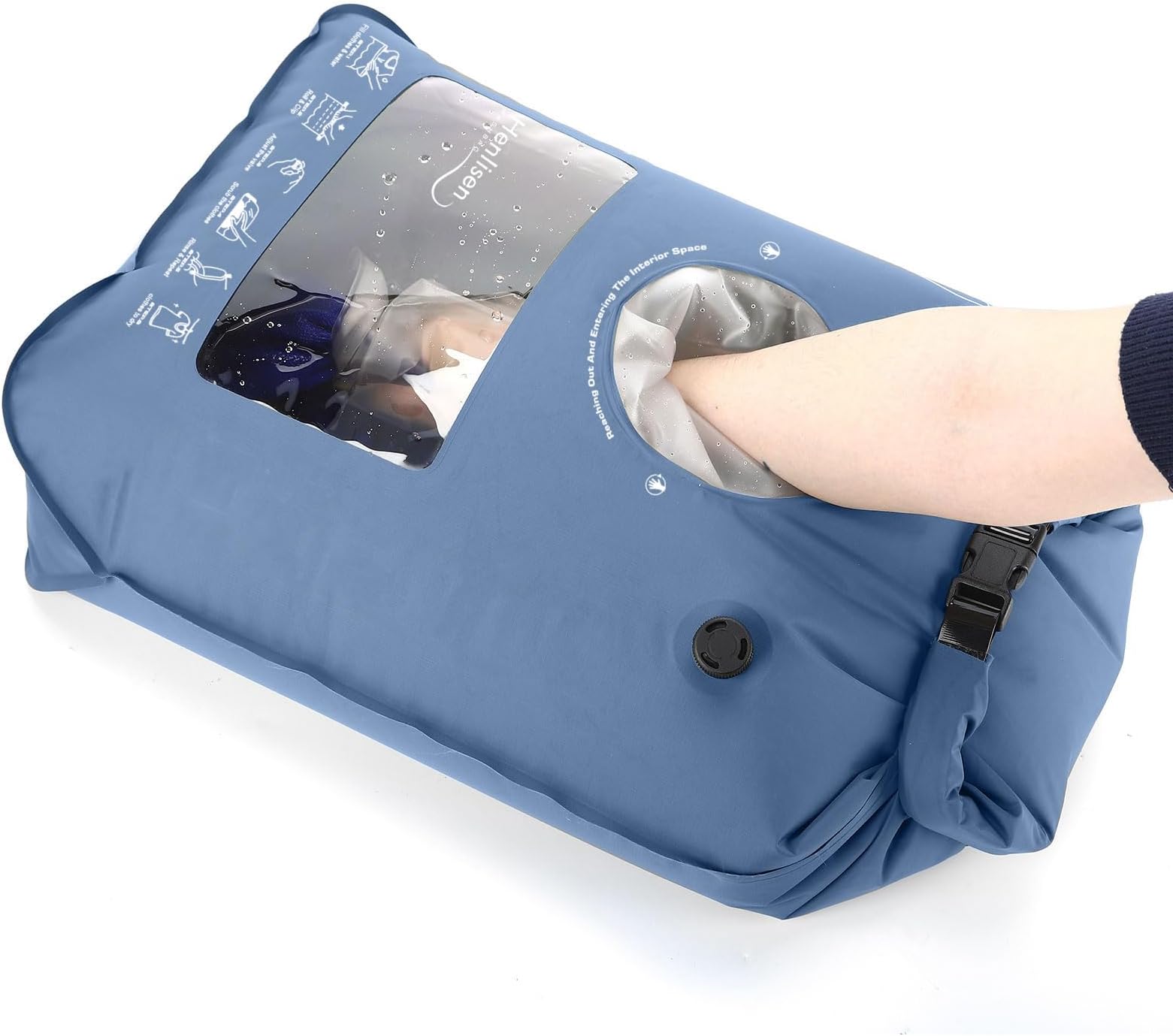 Wash Bag Portable Washing Machine for Camping Travel Laundry Washing Clothes Manual Washer Dry Bags Hand Wash for Outdoor Traveller RV Backpacking Adventures Cruise and Vacation Essentials