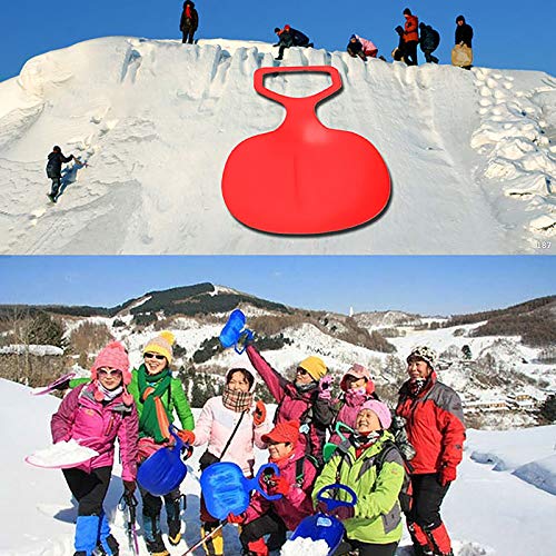 Snow Sled Board, Heavy Duty Plastic Skiing Boards Downhill Sled Snow Grass Sand Board Ski Pad Snowboard Luge for Kids Adults, Freeze-Proof & Wear-Resistant for Winter Outdoor Sports (Blue)