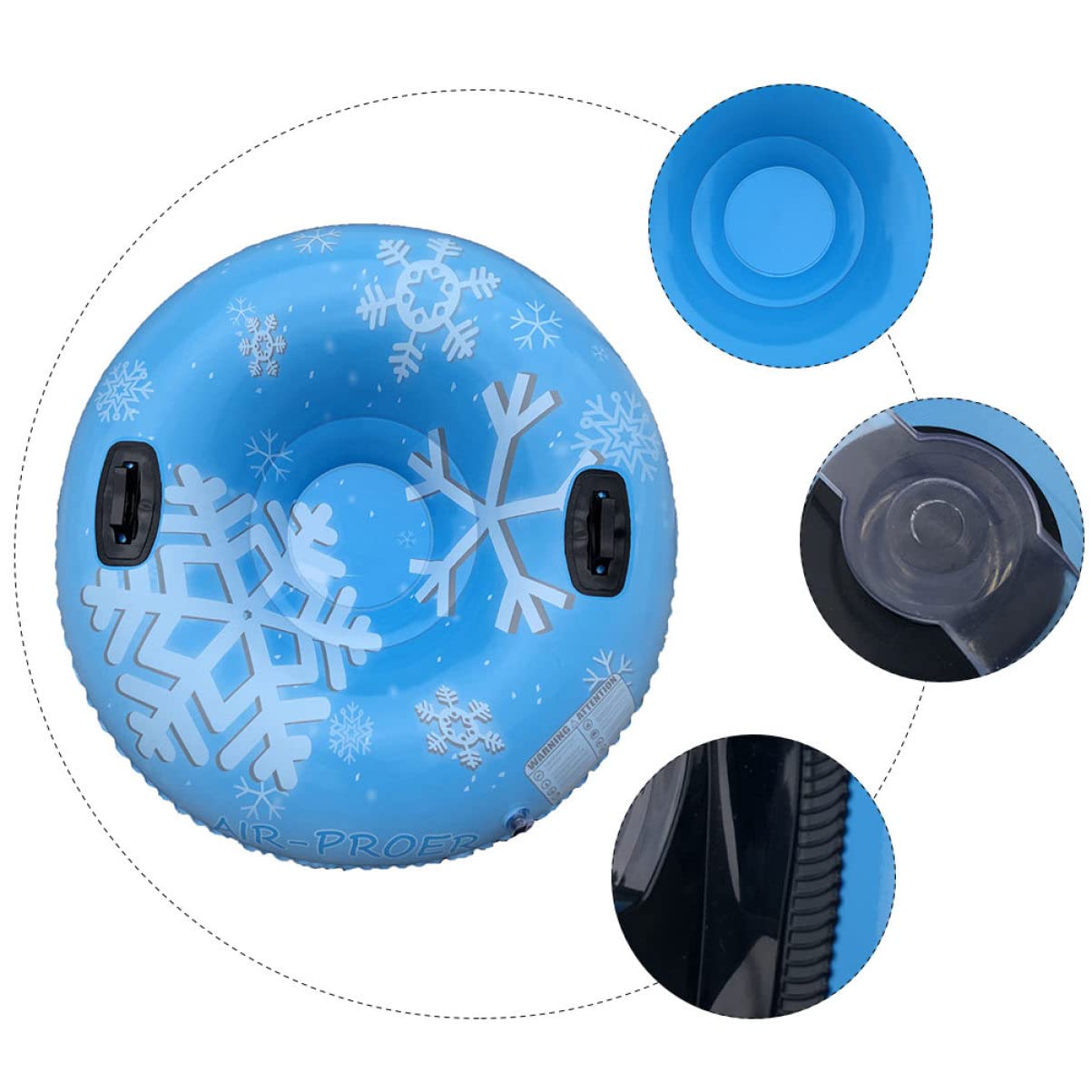 WOONEKY Slitta Da Neve Gonfiabile Con Tubo Da Sci Materiale in Pvc Confortevole E Ad Alta Resistenza Allo Strappo Facile Da Ventilare E Riporre