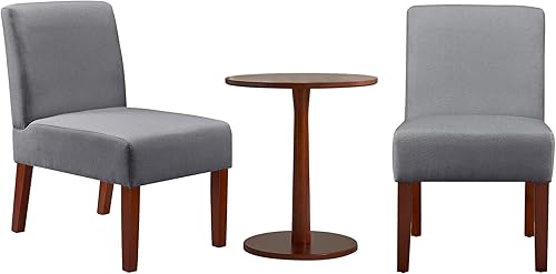 Miniatura 5 de Juego de sillas decorativas tapizadas con mesa a juego, 2 sillas pantuflas, acento decorativo para sala de estar, sala de espera, vestíbulo de