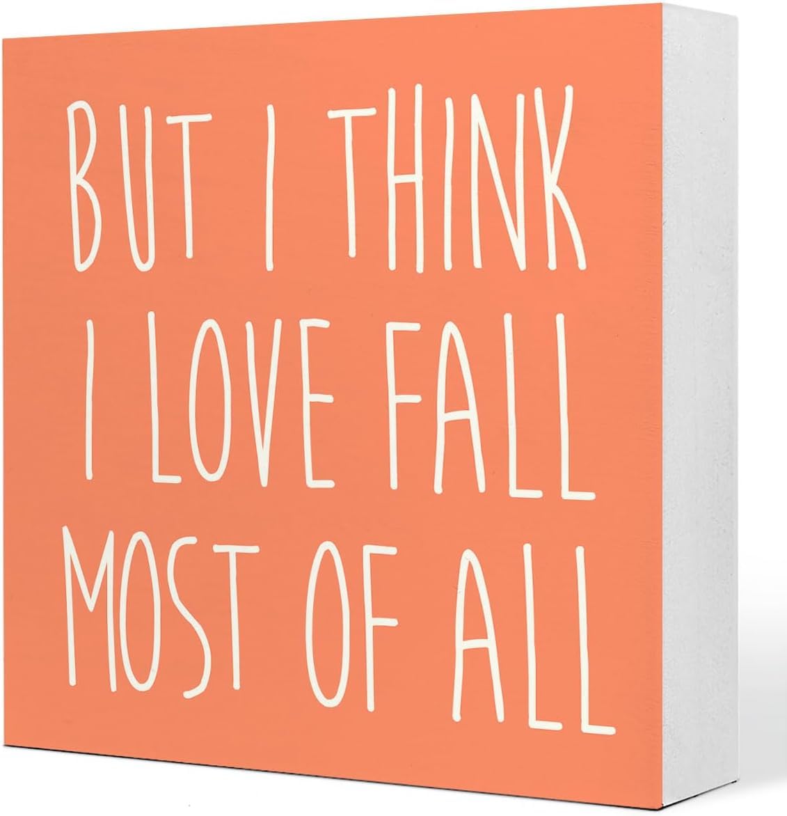 Fall Box Sign 7x7 Inch Rustic Wood Decor Quote Plaque