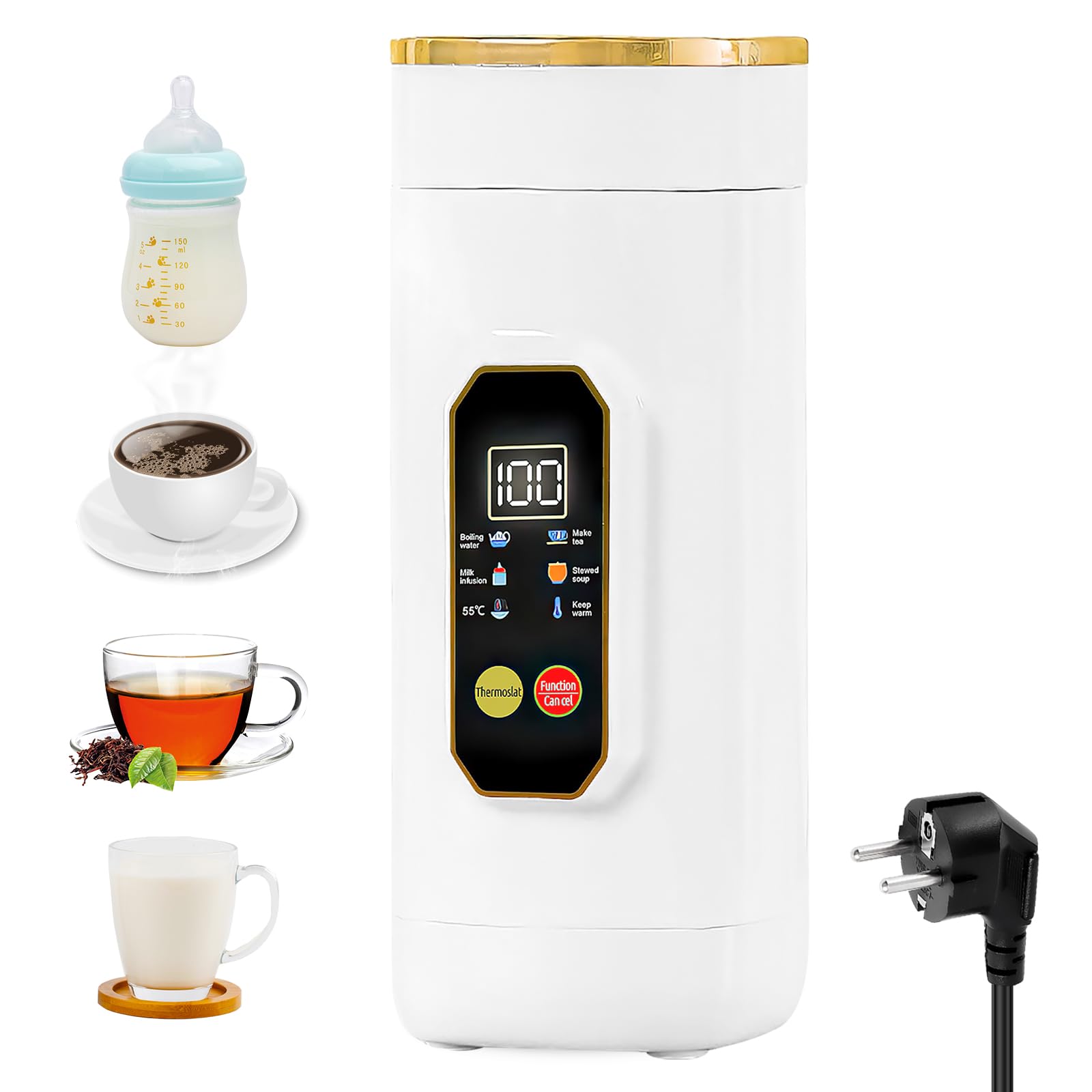 Bouilloire de voyage 450ml compacte et portable avec écran tactile LED