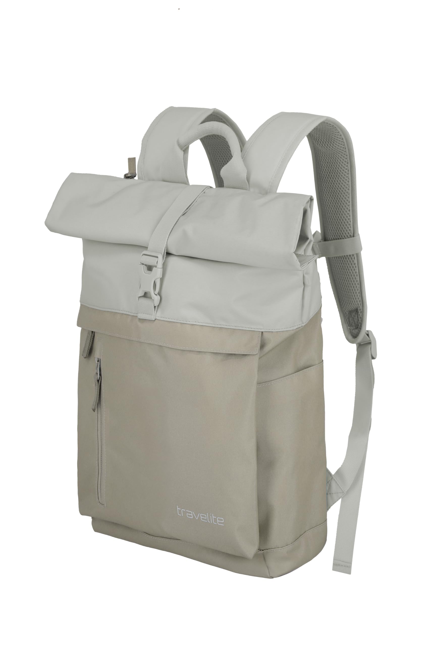 Travelite Handgepäck Rucksack, Laptop Rucksack 15,6 Zoll, BASICS, Reiserucksack Rolltop Funktion, 60 cm, 35 Liter