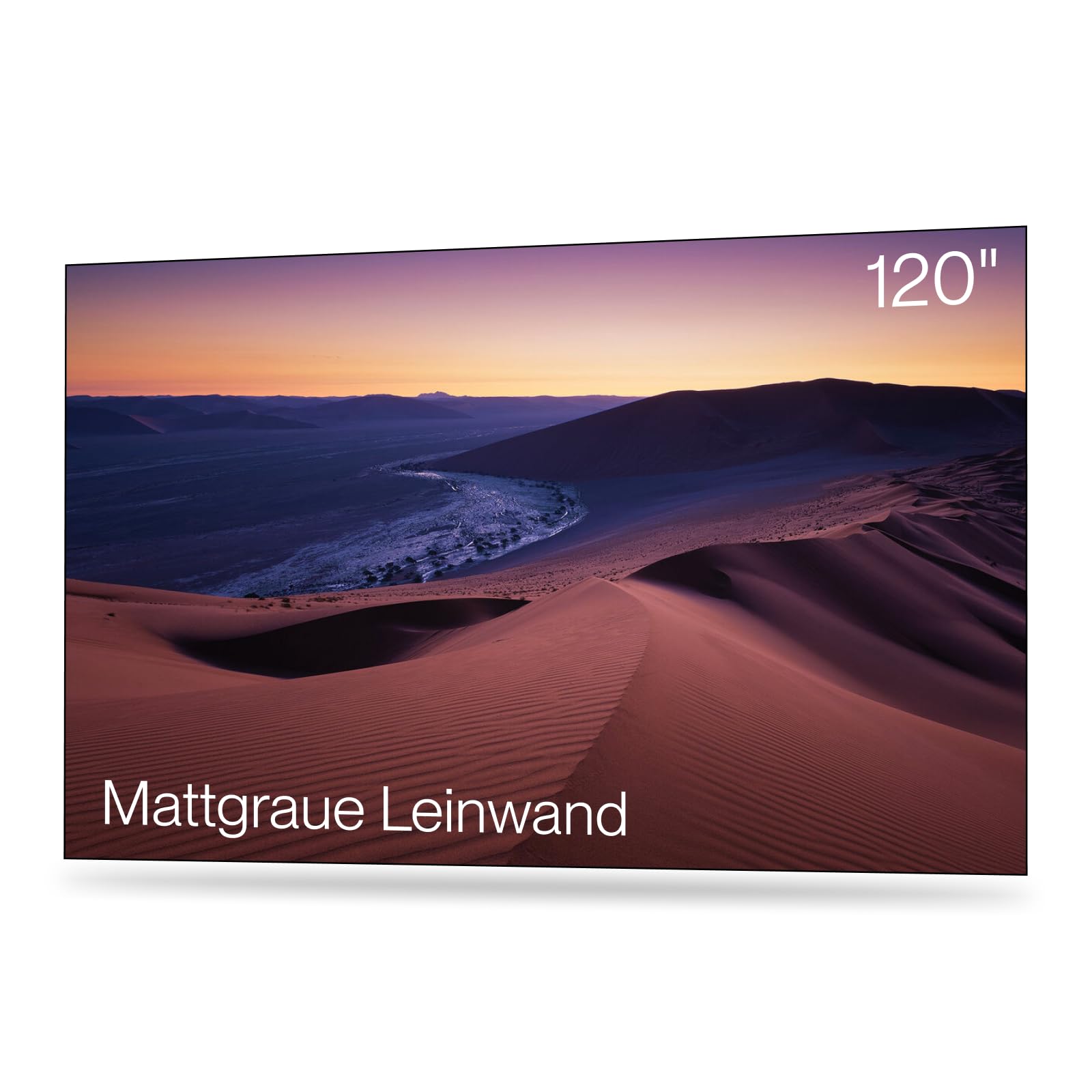 AWOL VISION 120 Zoll Leinwand Beamer Grau mit dünnem Rahmen für Heimkinoprojektion, Unterstützung 4K/8K, HDR & Aktiv 3D, 16:9 Format, Leinwand Beamer für Heimkino und Büropräsentationen
