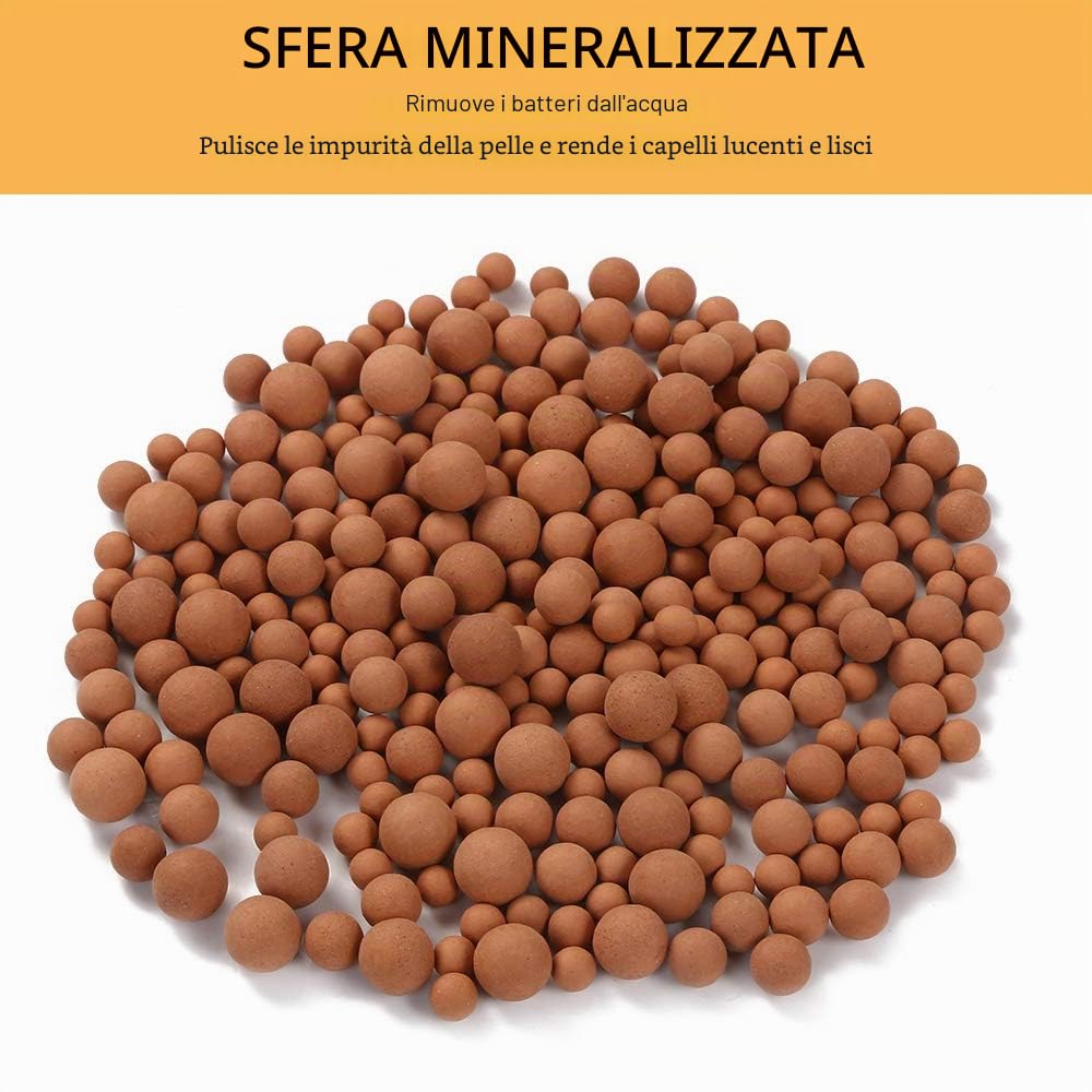 Vicloon Sfere minerali,9 Pacchetti Soffione Doccia Anti Calcare,Minerale Palle Doccia,Ioni Negativi Minerali Sfere Doccia