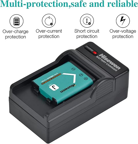 Miniatura 6 de Hisewen EN-EL19 Paquete de 2 baterías y cargador para Nikon Coolpix S32, S33, S100, S2800, S3100, S3200, S3300, S3500, S3600, S3700, S4100, S4200,