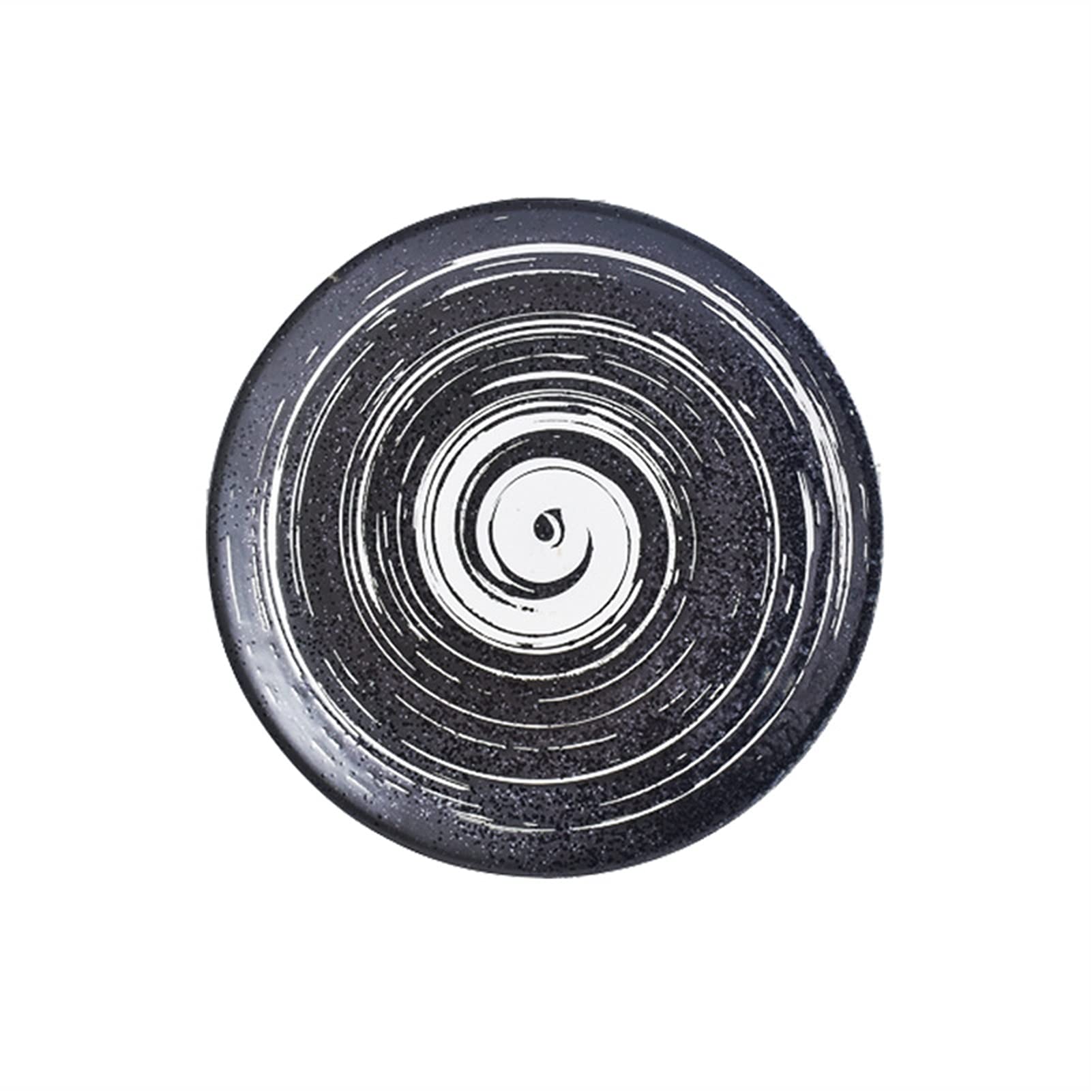 Auoeer Japanese and Korean Cuisine Ceramic Disc Breakfast Plate Restaurant Tableware Steak Pasta Western Plate Dinner Plates BlackPlate (Color : Brush white, Plate Size : 10 inches (26cm))