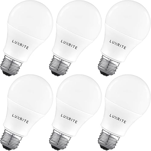 luxrite A19LED foco de luz 100W equivalente 5000K blanco brillante intensidad no regulable 1600lúmenes estándar foco LED 15W E26tamaño mediano Base