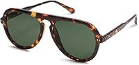 SOJOS SJ2255 Retro Aviator Sunglasses for Women & Men - Vintage Plastic Frame, UV400 Eye Protection