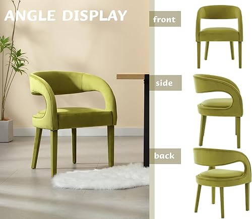 Miniatura 3 de CIMOTA Juego de 2 sillas de comedor tapizadas modernas para cocina y comedor, sillas de cocina con brazosrespaldo abierto, cómodas sillas