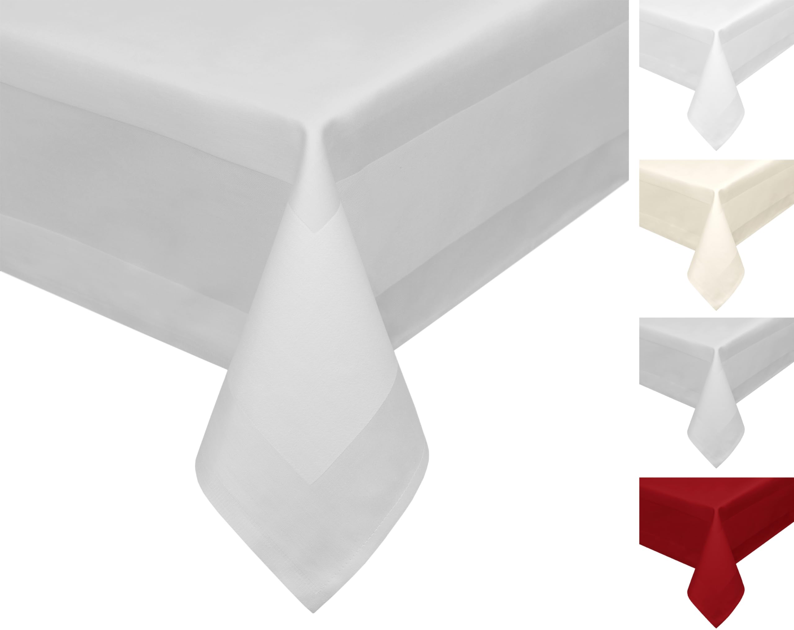 BEAUTEX Damast Tischdecke 100% Baumwolle, 130x220, Silber, Gastronomie