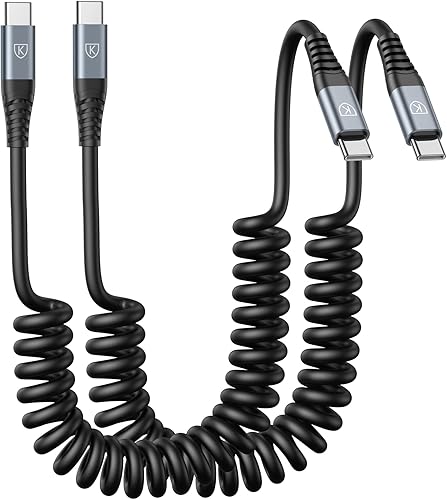 Miniatura 1 de Cable USB C a USB C de 3 pies, paquete de 2 cables de carga USB C en espiral para iPhone 1515 Plus15 Pro15 Pro MaxSamsung Galaxy S23