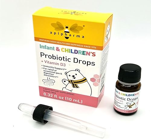 Gotas probióticas para bebés con vitamina D3 - para niños, niños pequeños y bebés - Salud digestiva y apoyo a la inmunidad, asistencia de gases y