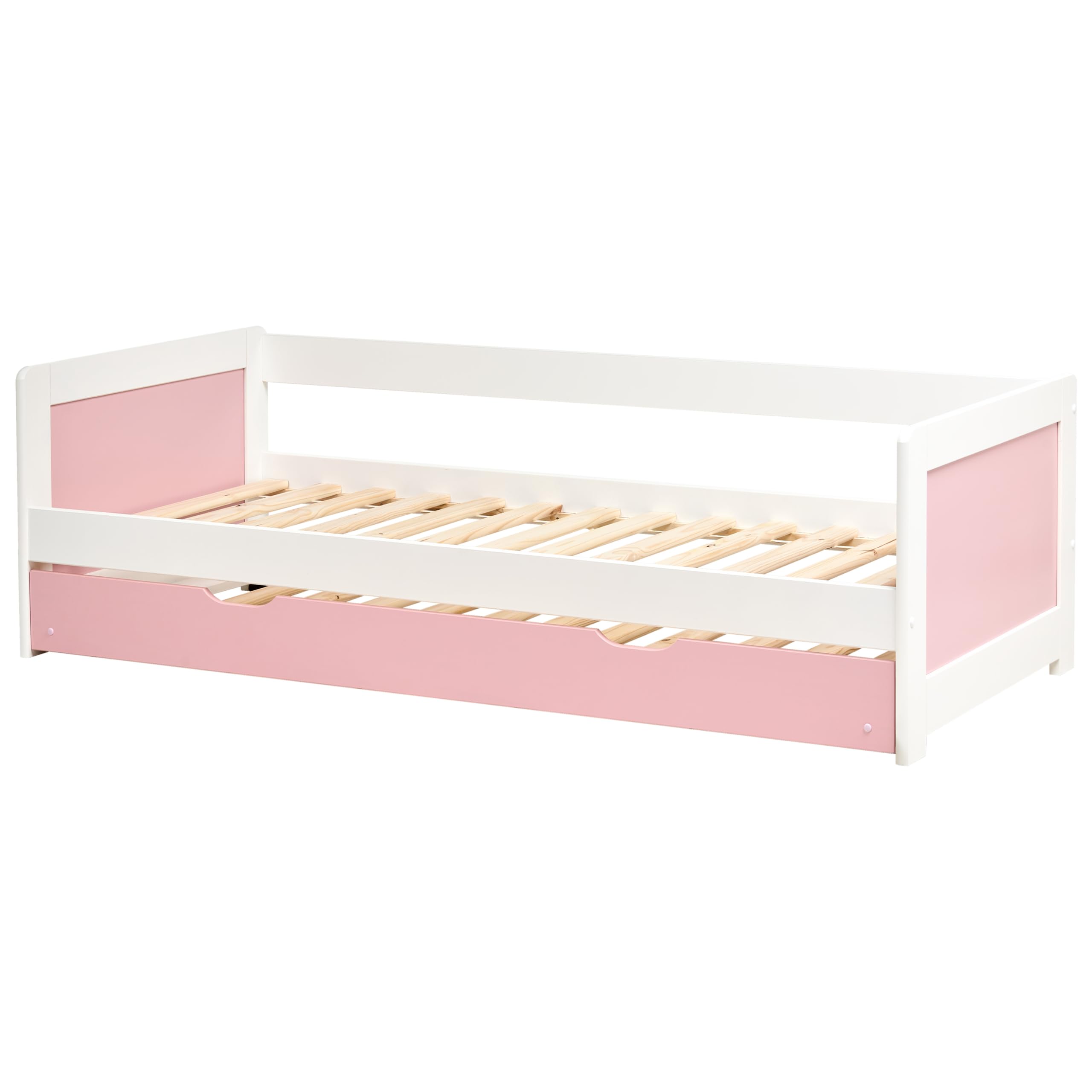 Cama nido infantil deslizante de madera de pino rosa 90 x 200 cm Gravelines