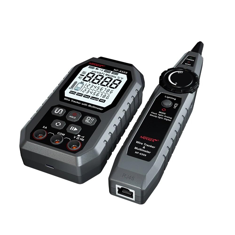 QiudanTimes NF-8509 2 en 1 probador de Cable de red multímetro buscador de línea para prueba POE NCV AC DC LCD voltímetro Ethernet rastreador de cables