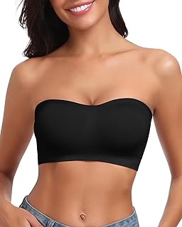 Gesponserte Anzeige – LEYSHE Bandeau BH Trägerloser BH ohne Bügel Nahtlose Tube Top BH Gepolsterter Bandeau Top mit Transp...
