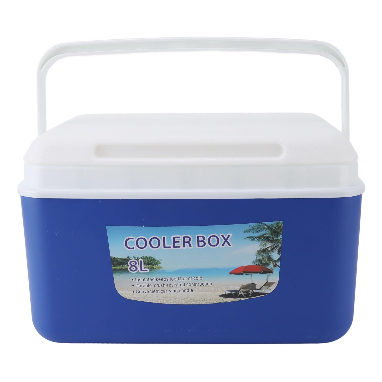 Tbest Glacière Rigide Isotherme Portable de 8 L pour Le Camping, Les Pique-niques, la Pêche à la Plage – Glacière étanche de Grande capacité avec Poignée pour Aliments et Boissons
