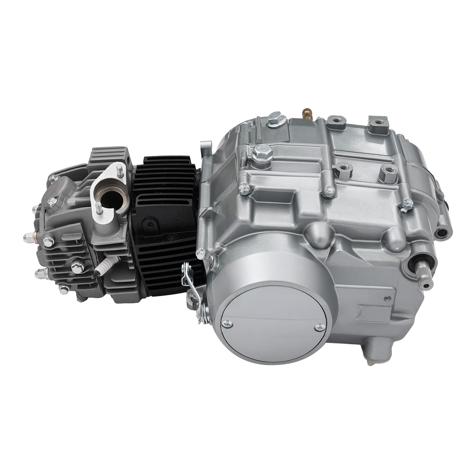 Silnik o pojemności 125 cm³ o mocy 6,5 kW, silnik benzynowy z 4-biegową skrzynią biegów, silnik czterosuwowy z rozrusznikiem nożnym, silnik motocrossowy 8,0 Nm, agregat napędowy o wytrzymałej