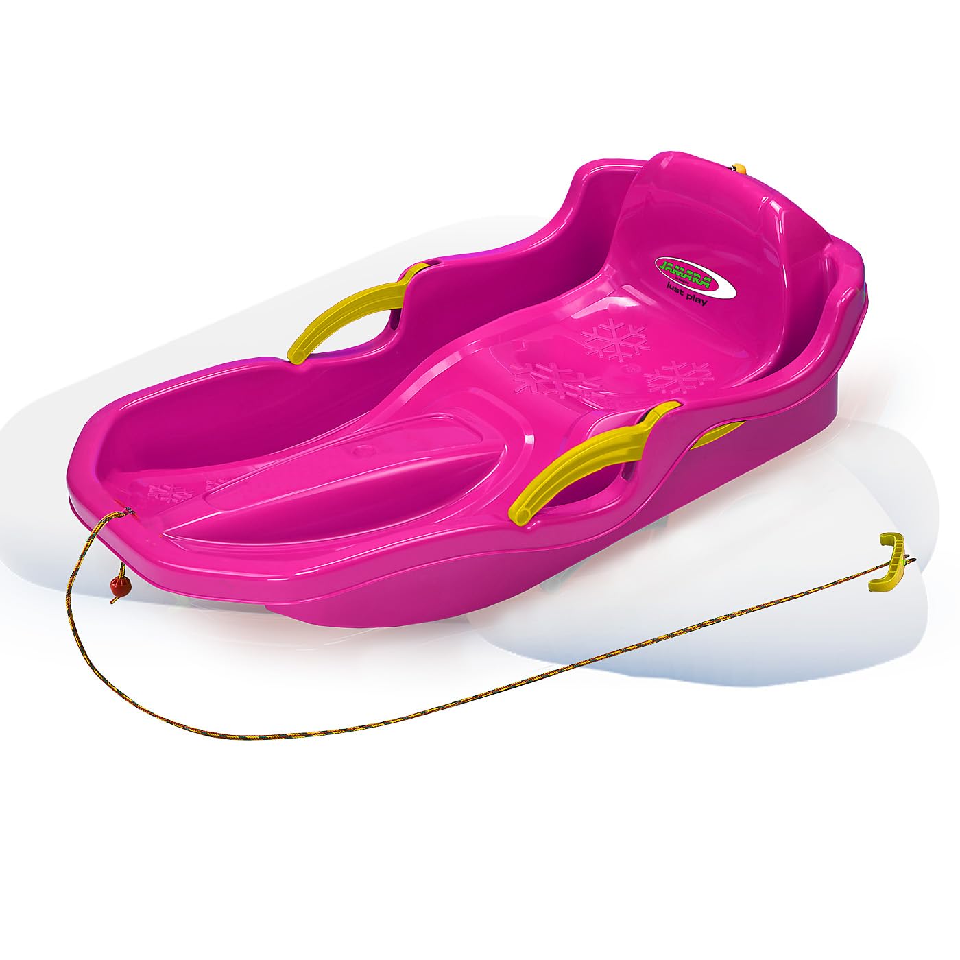 Luge plastique durable 80 cm rose avec levier de direction - 8