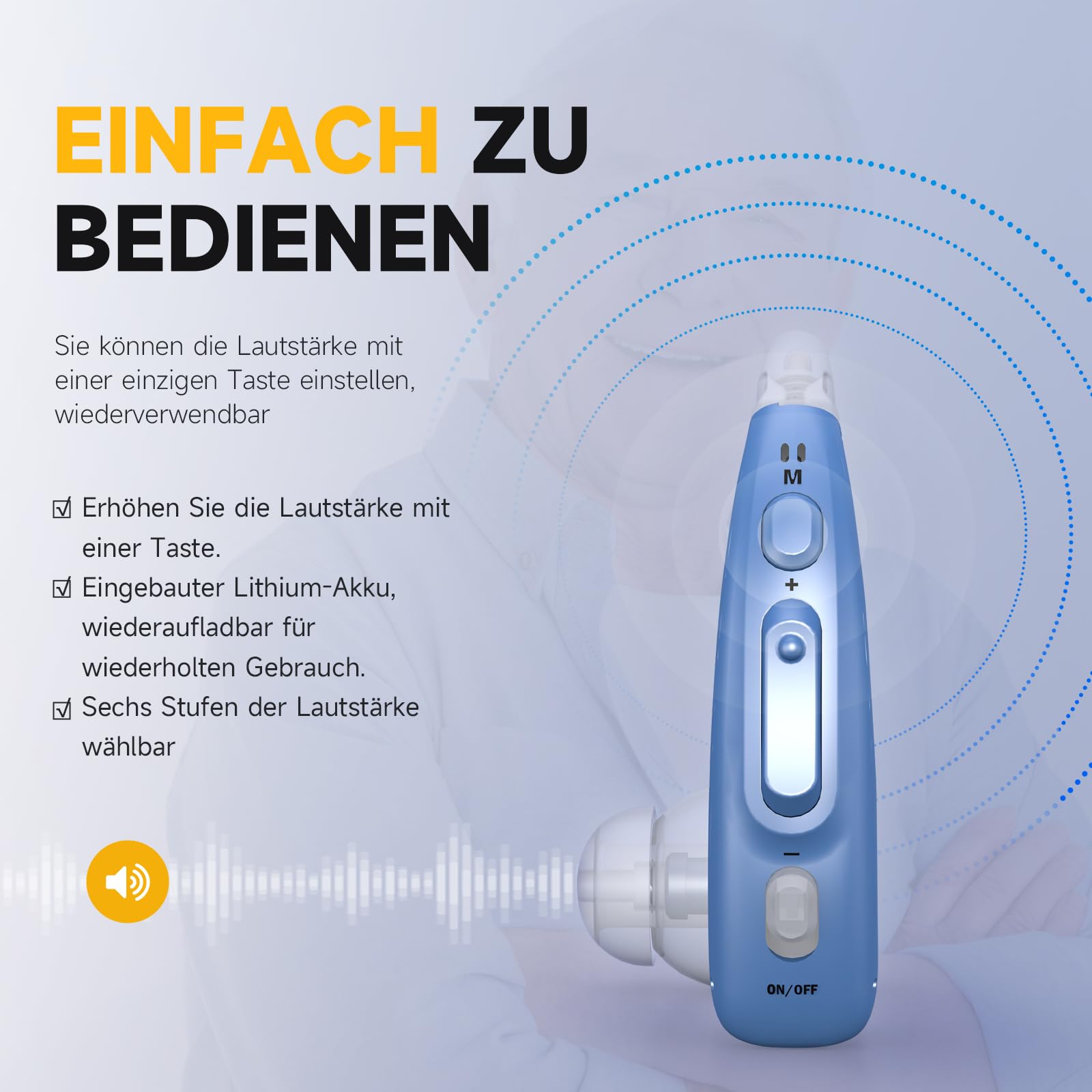 Wiederaufladbares Gerät, Lange Akkulaufzeit, hochauflösende Klangqualität, Geräuschunterdrückungsfunktion (Blue)