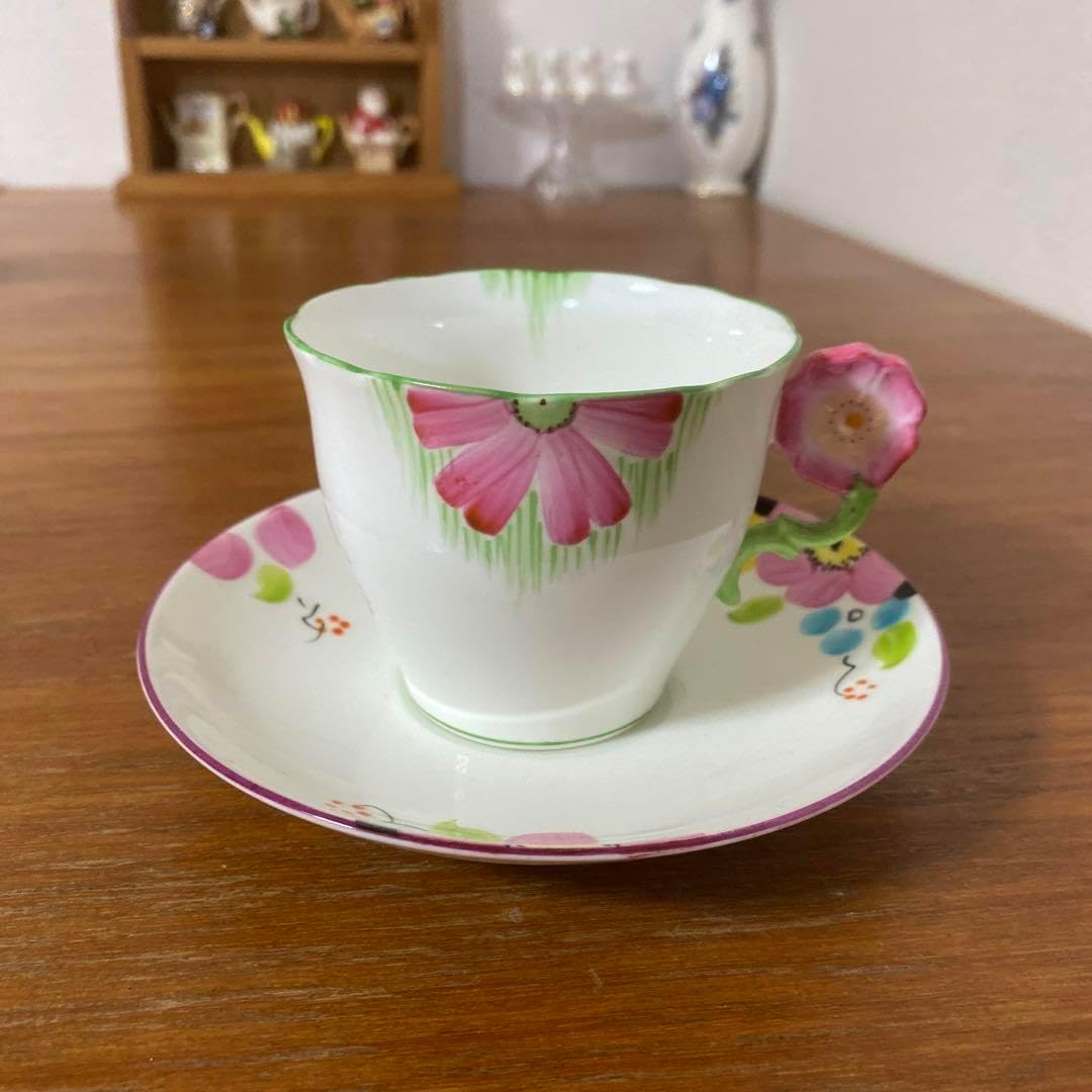 エインズレイのフラワーハンドルカップ パラゴンのソーサー ミスマッチのCS 花柄