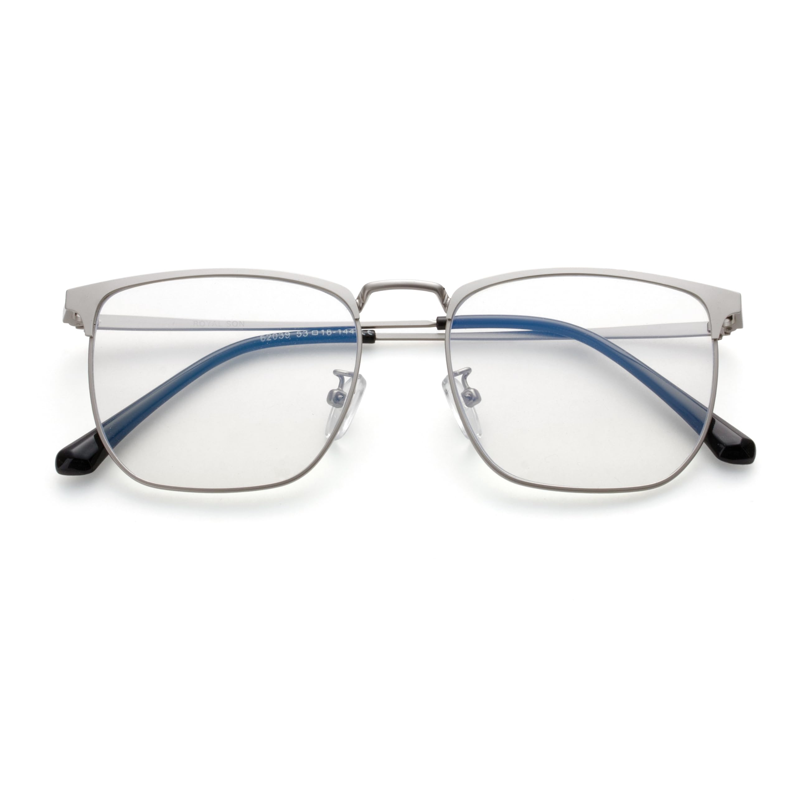 ROYAL SON Especificaciones cuadradas para hombres y mujeres | Bloqueo de luz azul | Gafas de computadora | Marco de metal
