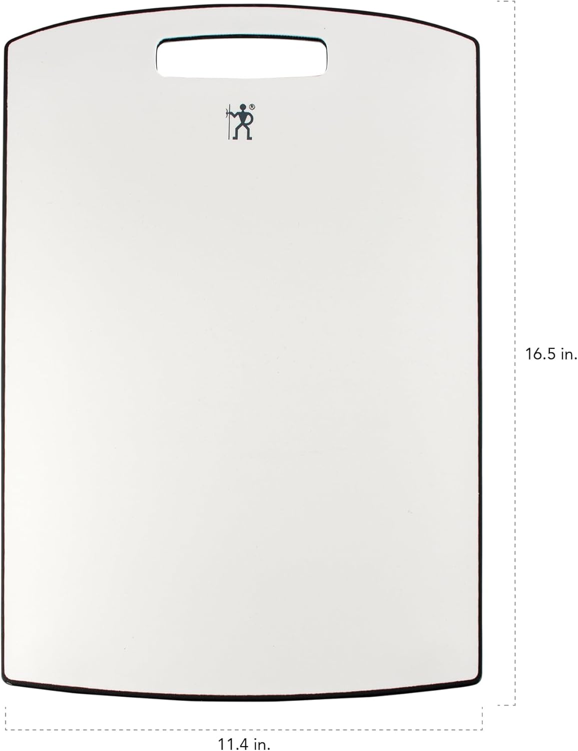 HENCKELS 11.5-inch x 16.5-inch Large White Cutting Board, Gray Border