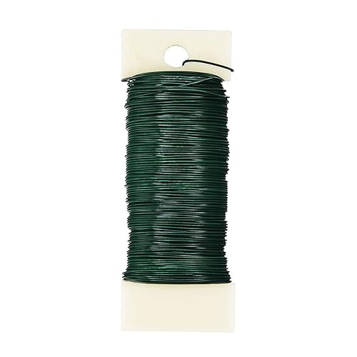 Beadnova - Alambre floral de 38 yardas de calibre 22, alambre de paleta para hacer coronas, manualidades, arreglos florales, guirnaldas