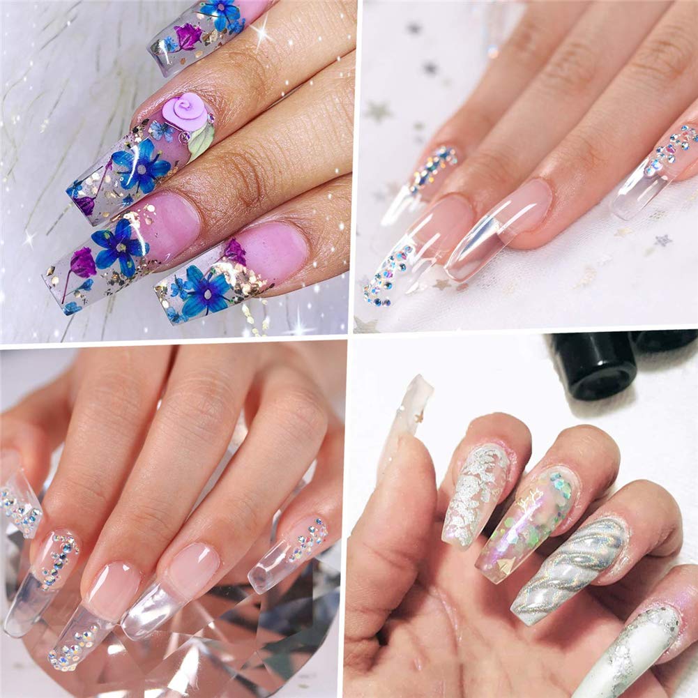UR SUGAR Nail Extension Gel Kit 30ml White and Pink Color French Manicure Kit Building Gel for Nails Extension Kit Slip Solution Dual Forms DIY Salon Nail At Home All-in-One Set