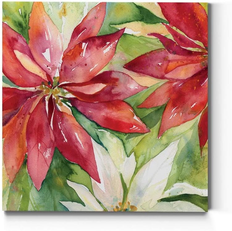 Poinsettia Leaves Wall Art, Christmas & Winter Artwork