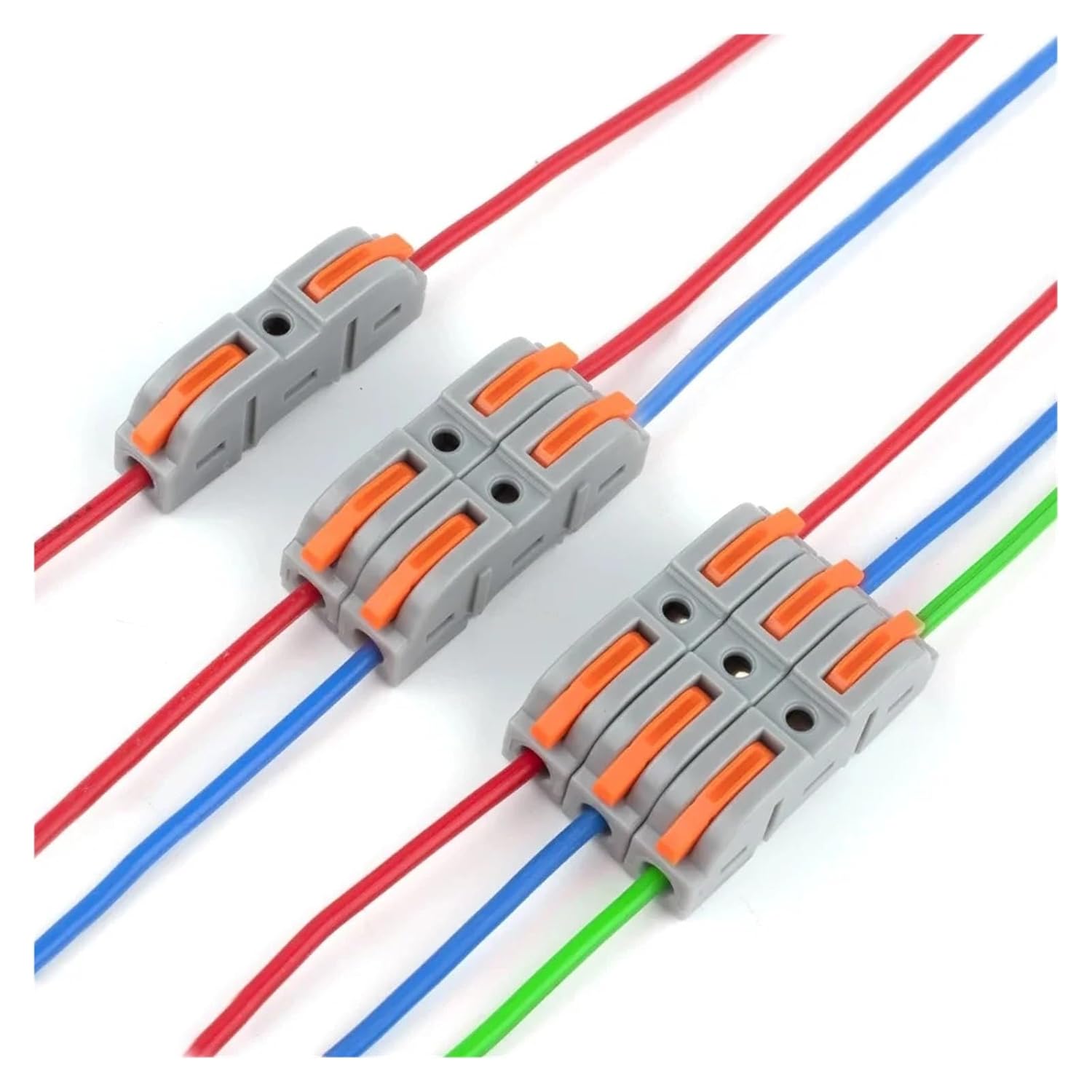 34PCS Lever Quick Home Wire Connectors Terminals Conductor Spliceable Butt Wiring Block Reusable Electrical(Bag NC-221 Blue)