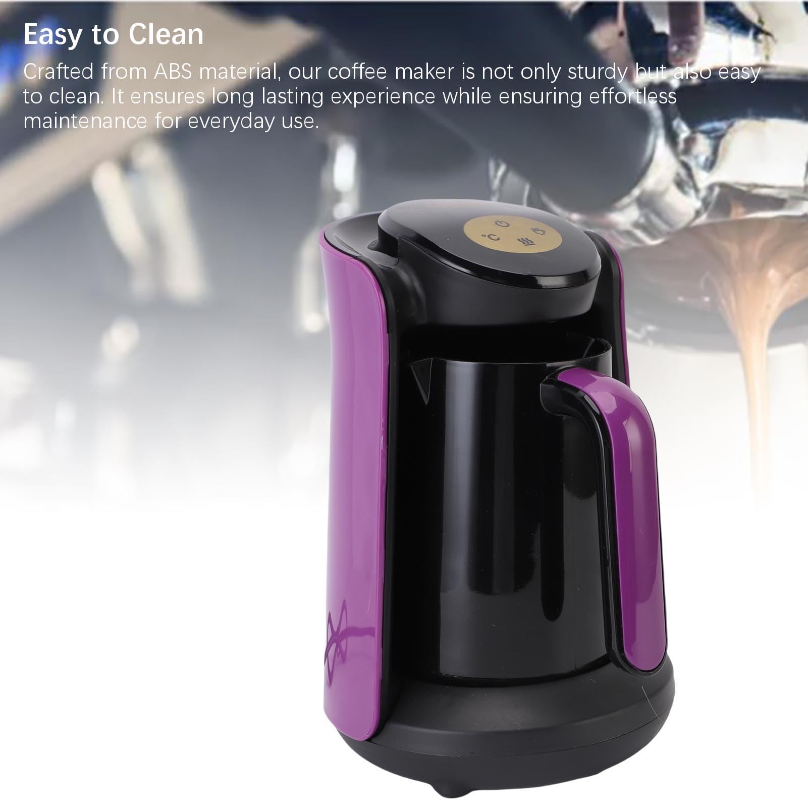 Mumusuki Türkische Kaffeemaschine, 400 W 6 Tassen Elektrische Türkische Kaffeemaschine mit Trockenem Kochen, Überhitzungsschutz und Anti -Überlauf -System für Kaffeee Heiße Getränke (EU-Stecker)