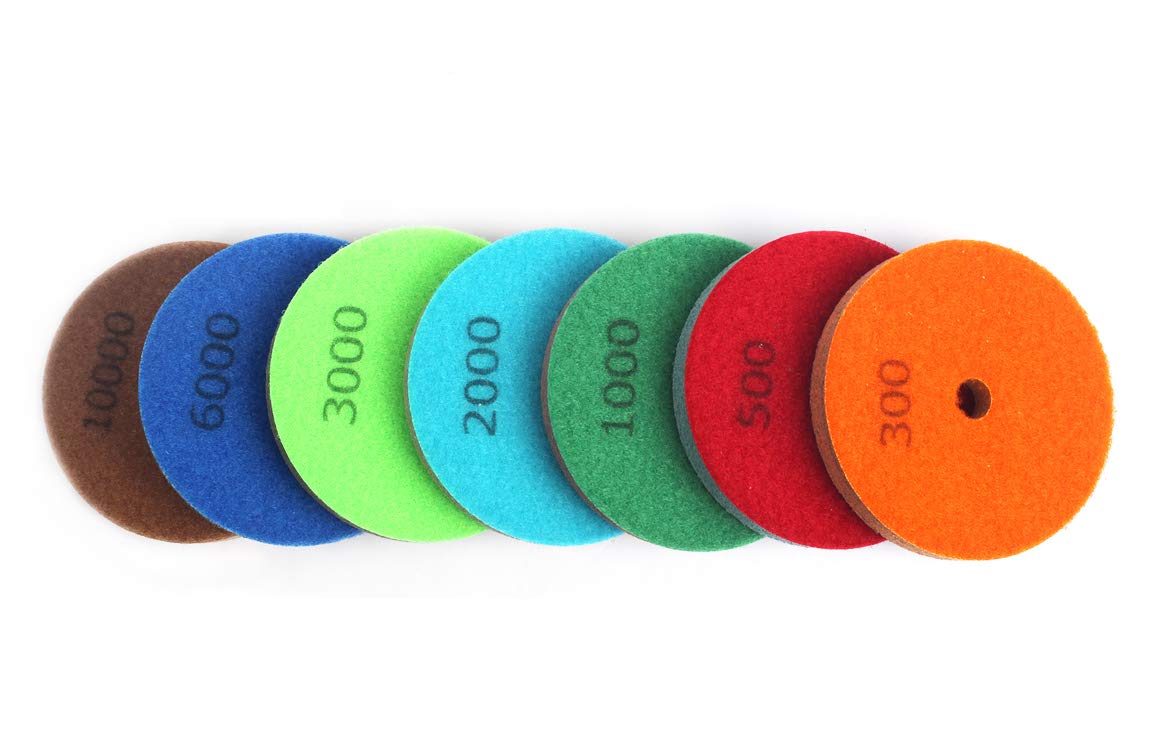 4 Inch Sponge Fiber Polishing Pads with Backer Pad for Marble Granite Stone Cleaning polishing