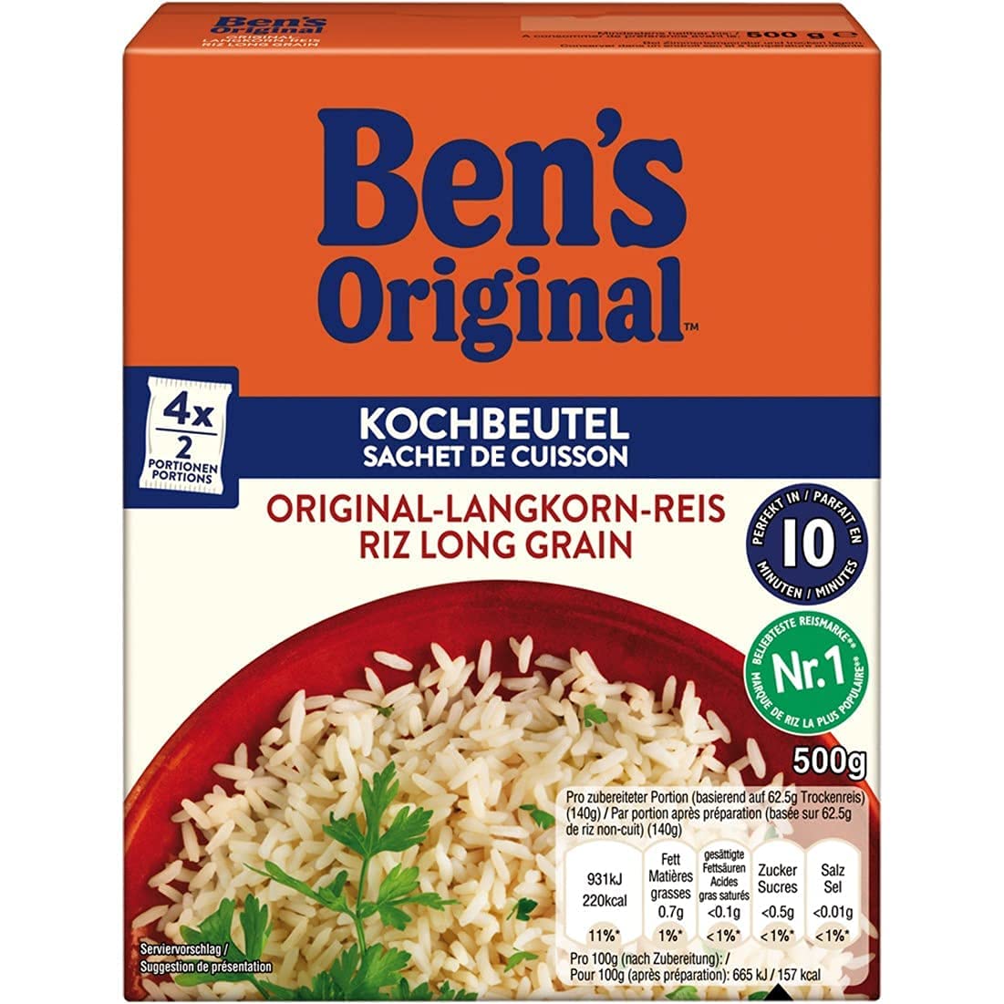 Ben's Original - Multipack - Langkorn Reis, 10 Minuten Kochbeutel (12 x 500g) I Sauce Süß-Sauer extra Gemüse (6 x 400g), 18 Packungen (12 x 500g I 6 x 400g)
