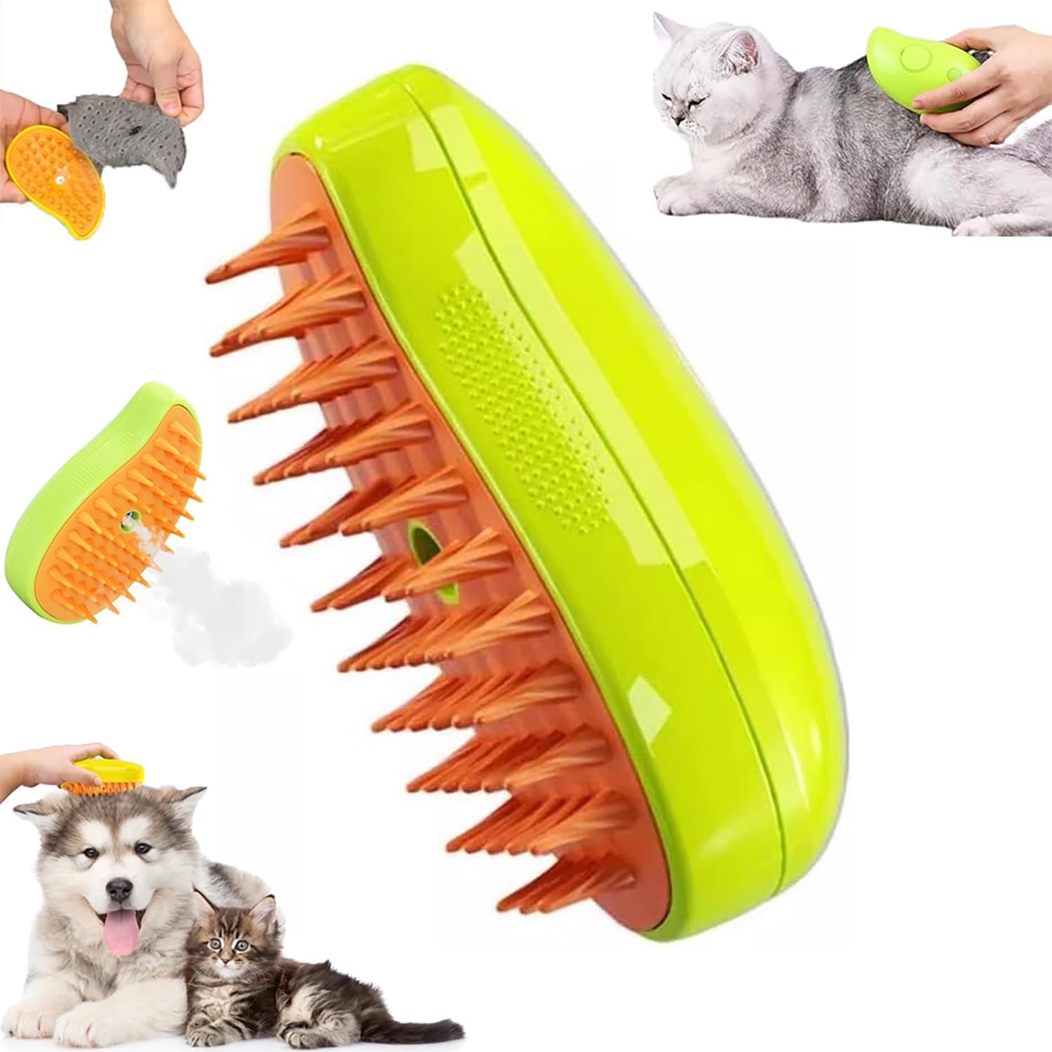 Steam Cat Brush, Spray Cat Hair Brush, Mango Shape Dog Hair Brush, Pet