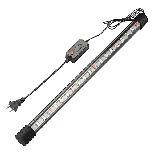 Kabxhueo Regulable Lampara LED Acuario con Luz Azul, Blanco y Rojo, Luz LED Sumergible para Acuarios