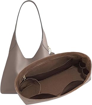 LOUKAYCCI Purse Organizer Insert for Coach Brooklyn 28 DuPont Paper Lightweight with Zipper Brown