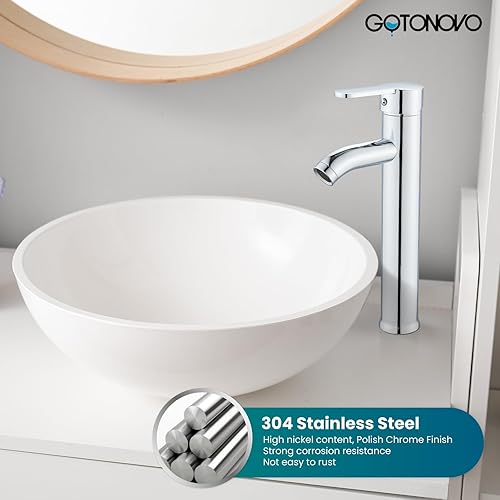 Miniatura 2 de Vessek - Grifo para lavabo de baño, cromado pulido, monomando, grifo para lavabo de diseño moderno, comercial