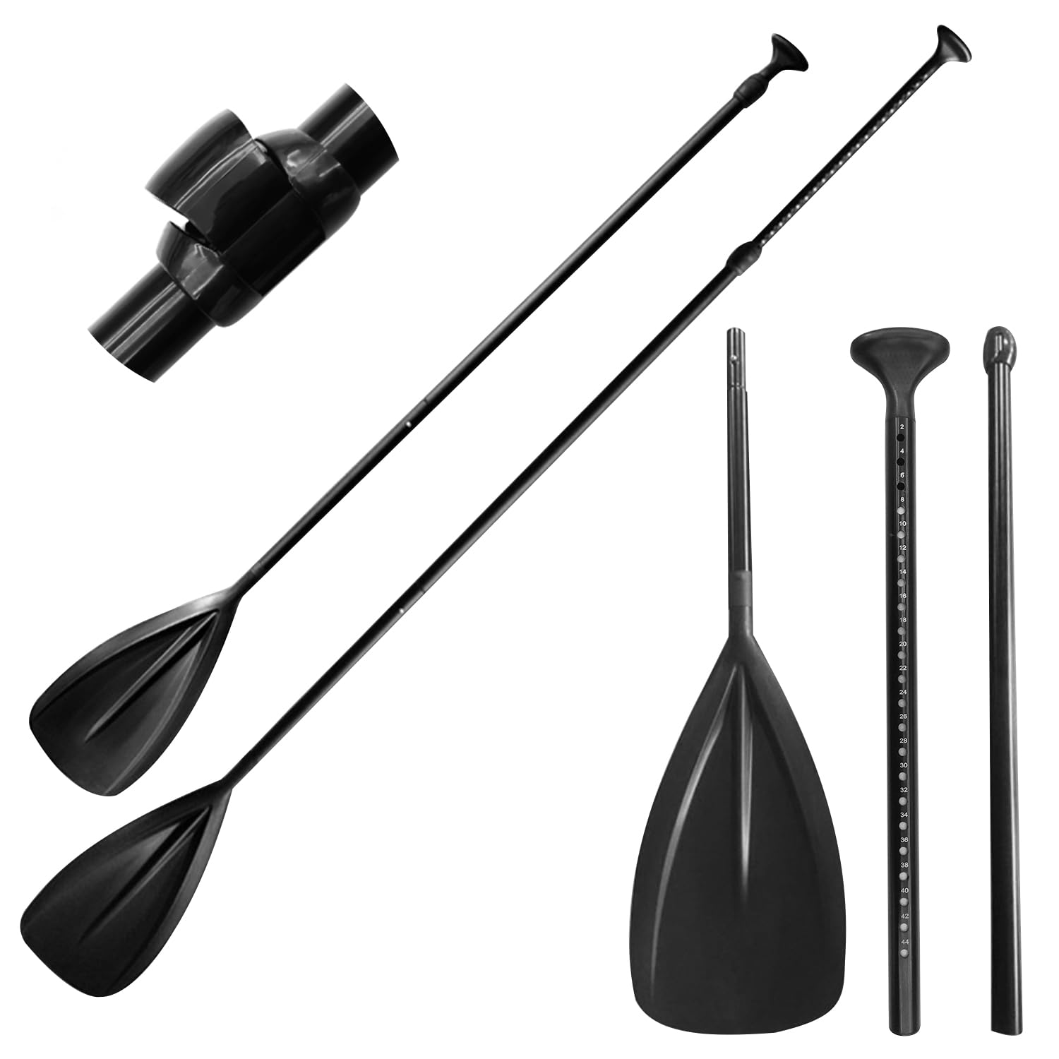 Stand Up Paddle Board Paddle - 3 Pieces Adjustable Aluminium Alloy Floating SUP Paddle with Storage Bag, Portable Durable Oars