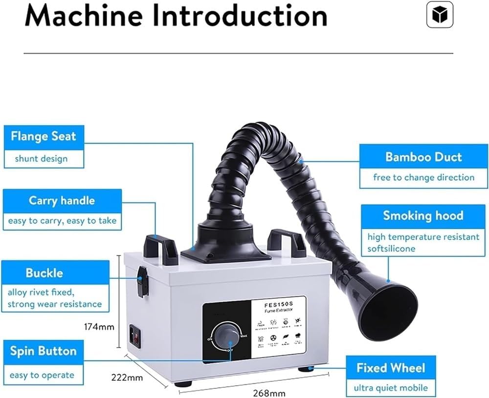 150W Solder Fume Extractor, Desktop Smoke Remover Smoke Extractions Filter 3 Stage Purifier Fume Extractor Dust Purifier Desktop Phone Repair Smoke Cleaner for Soldering