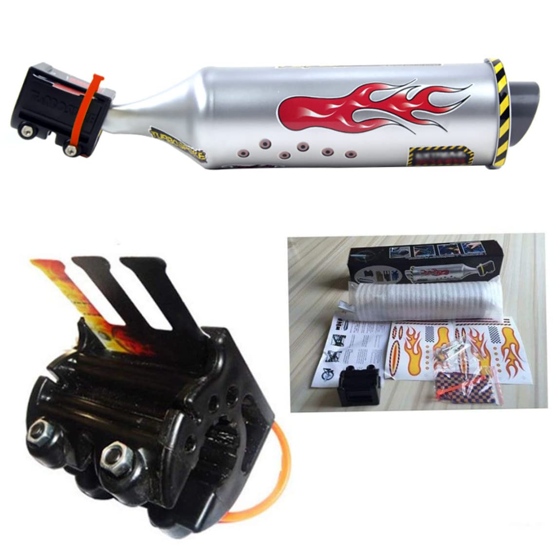Generatore di rumore per bici Impianto audio di scarico per bici Turbina turbo per bici Tubo di scarico per moto Giocattoli con effetti sonori Accessori per biciclette Impianto audio di scarico per bi